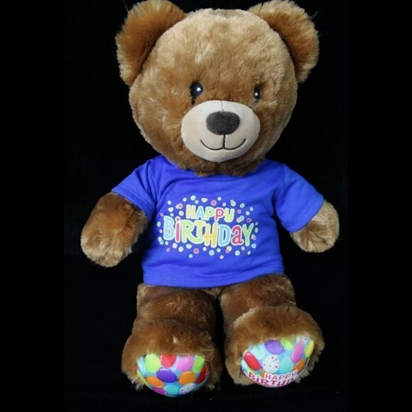 Build-A-Bear Workshop HAPPY BIRTHDAY Teddy 15" BABW Plush Stuffed Lot of 2. - Picture 2 of 11